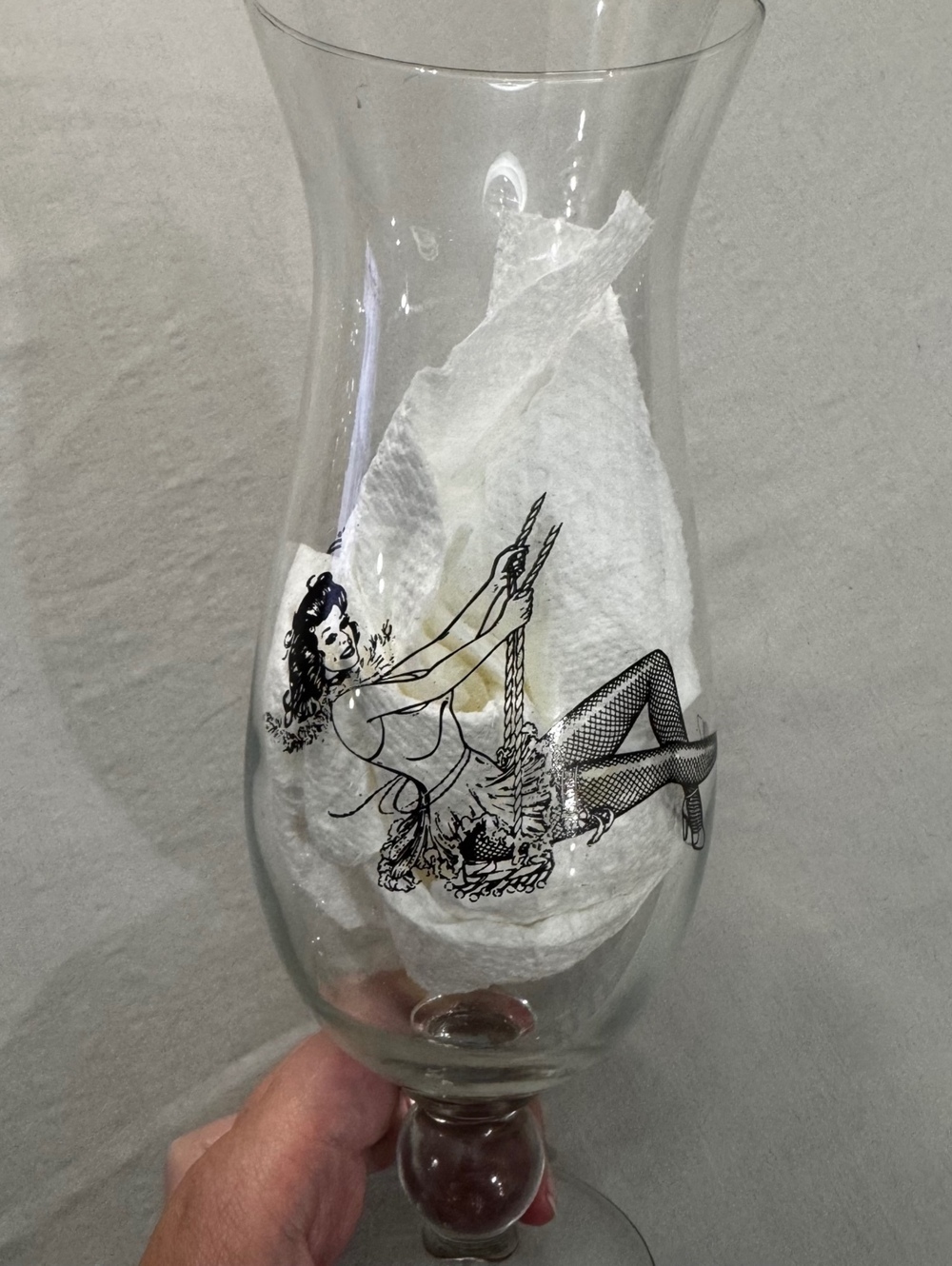 Vintage Old San Francisco Steak House Pin Up Girl Swing Goblet Glass